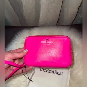 NEW WITH TAGS KATE SPADE HOT PINK WALLET! Brand new! Small black mark on…